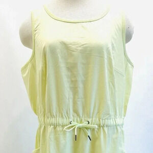 NWT TEK GEAR Women Sleeveless Pullover Round Neck Drawstring Green Dress Large